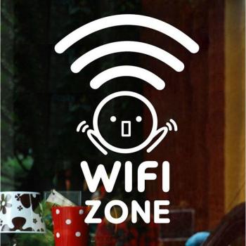 WLAN-Zone Vinyl Aufkleber für Restaurant und Büro, abnehmbar LX135