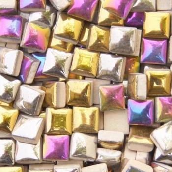 500Pcs 1x1cm Multi-Color Mosaic Tiles Ceramic Square Glass Tiles for Art Supplies