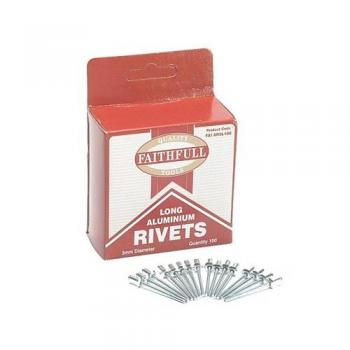 Faithfull FAIAR3L100 Aluminium Rivets 3.2 x 13mm Long Pre-Pack of 100