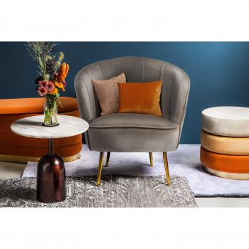 Loulan 125 Sessel mit Ziernaht und Metallbeinen