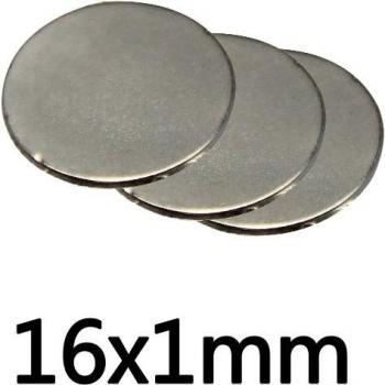 16mm x 1mm Small Round Neodymium Magnets