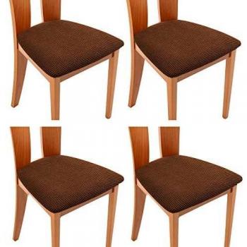 Housses de siège de chaise TIANSHU 4 pièces Café