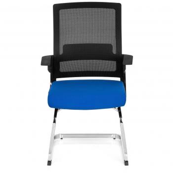 Schwarz‑Blau Freischwinger Office V – Besucherstuhl
