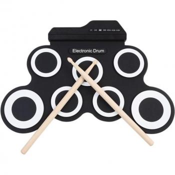 Tambour à main SOACH en silicone, 7 pads, portable, numérique, avec connexion USB