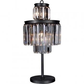 Lampe de table en verre et métal gris Luxe