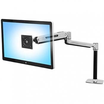 Ergotron LX 45‑360‑026 Height‑Adjustable Desk Arm – Glossy Aluminum