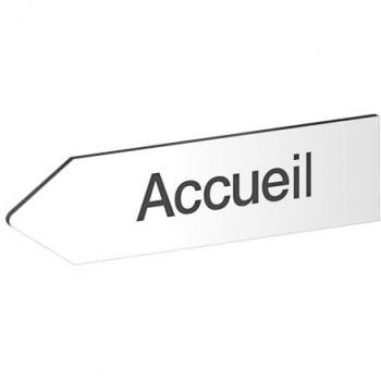 Panneau directionnel gauche blanc