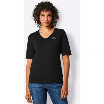 CREATION L T-Shirt Schwarzes Pima-Shirt