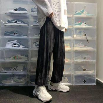Survêtement homme tendance, pantalon droit coréen, noir/blanc