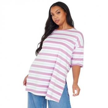 Women's Longline Stripe T‑Shirt (Size 20)