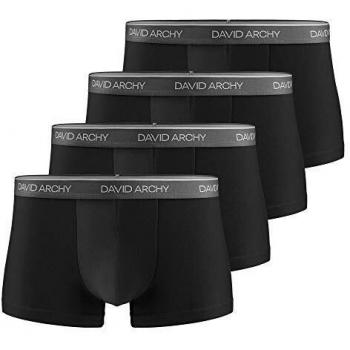 DAVID ARCHY Men's Bamboo Trunks 4 Pack