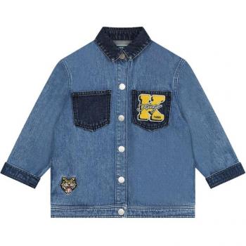 Veste en jean bleu Kenzo KIDS unisexe 3A avec écussons