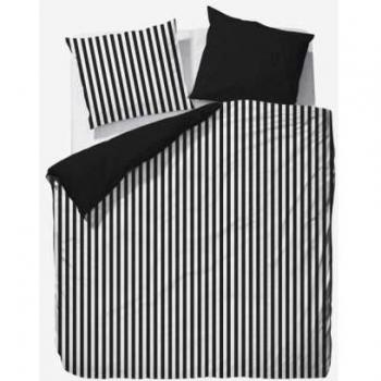 Bettwäsche Marc O Polo Classic Stripe in Schwarz – 200x220 cm, 2x80x80 cm