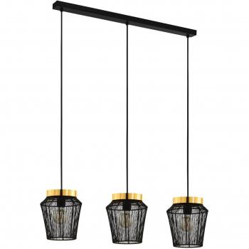EGLO Escandidos 3 Light Diner Ceiling Light Black