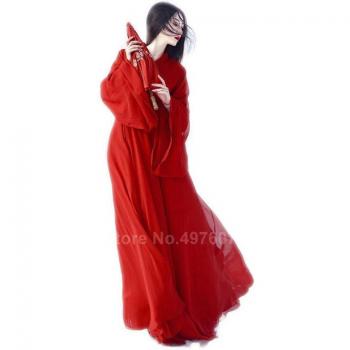 Vestido Chino Vintage Tang para Mujer en Talla Grande Color Rojo