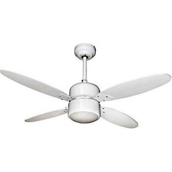Zephir ZFR4107B Ventilatore da Soffitto con Lampada, Bianco
