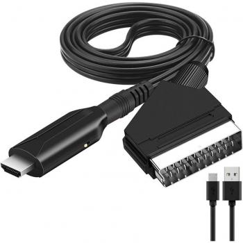Convertidor de HDMI a Scart, adaptador portátil 720P/1080P, longitud de 3.28 pies