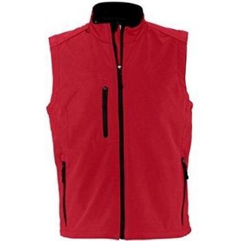 Men's Red Rallye SoftShell Vest by Sol's – L