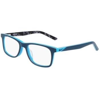 Nike 5548 444 Unisex Glasses – Blue, Square Acetate, Size 46 (Blue‑Light Blocking)