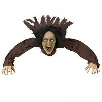 Widmann S.r.l. Dekoobjekt „Hexe mit fünf sprechenden Sprüchen“, ca. 160 cm, leuchtende Augen