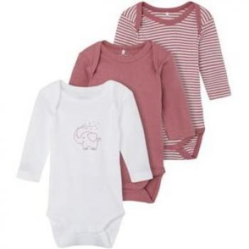 Trío de Bodys con Manga Larga Mesa en Tonalidad Rose
