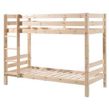 Lit superposé en pin Pino 90 x 200 cm avec sommier intégré