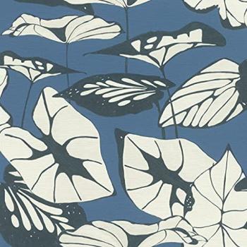 Papel Tapiz No Tejido Hojas de Loto Azul Oscuro Amazing 539653