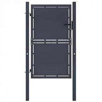 Portail en acier pour jardin 100 x 175 cm anthracite