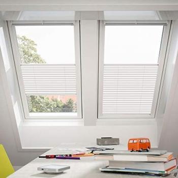 VELUX Faltplissee Uni Weiß 1016, 55x78 cm, Manuell