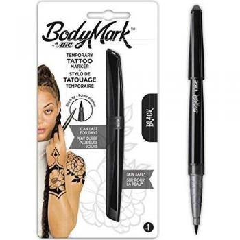 Pack de 1 Marcador Tatuaje Temporal BodyMark by BIC, Color Negro