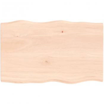 VidaXL Live Edge Table Top 80x50x2 cm Untreated Solid Wood Oak