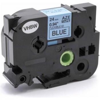 Brother Label Printer 24mm Flexible Tape, Black on Blue – PT Series – One Roll