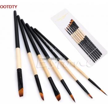 Pinceau plat nylon 6 pièces – Pack art & artisanat Gouache/Acryl/Peinture à l’huile