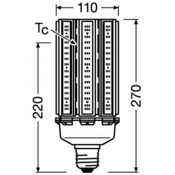Ampoule TUBELED LED Osram 90W 11 700 LUM 2700K Remplacement 250W E40