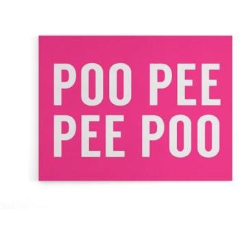 Comedic Bathroom Wall Art – Pink Poo & Pee, 12×16