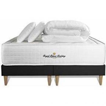 Pack Matelas à mémoire de Forme Buckingham 160x200cm + Sommier Noir 80x200 cm