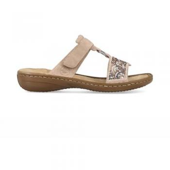 Rieker 608K2‑31 Rose‑Tinted Hook‑Loop Sandals for Women – UK 6