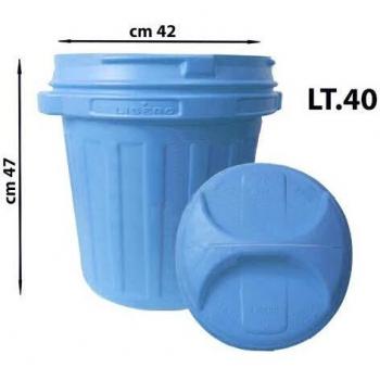 Nuova Plastica Adriatica Bidone rifiuti Stile Vintage 40 Litri Azzurro