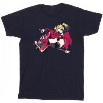 DC Comics Men's Harley Quinn Roller Skates T-Shirt L black