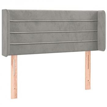 Testiera Grigio Chiaro a LED 93x16x78/88 cm in Velluto cod mxl 50373