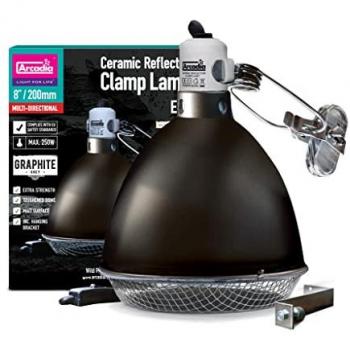 Ceramic‑Held Arcadia Clamp Lamp, 20 cm, E27 Socket – Real Aquatics Graphite