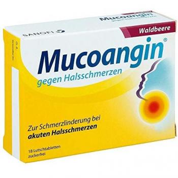 Mucoangin Halsschmerz Lutschtabletten Waldbeere 18 ST