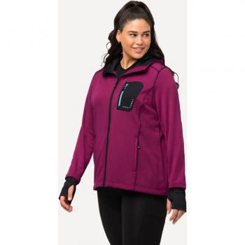 Damen Sweatjacke HYPRAR von Ulla Popken, rosa, Größe 52/54, mit Kapuze und Daumenlöchern