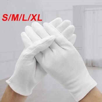 Guantes Blancos Dedo Completo (6 Pares)