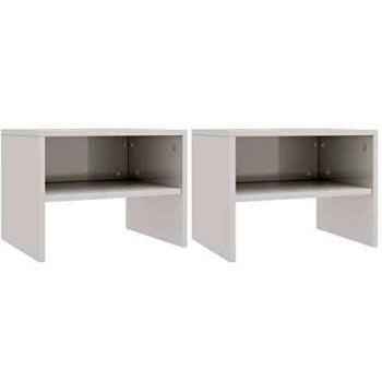 VidaXL Comodini 2 pz 40x30x30 cm in legno multistrato bianco lucido