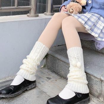 Autumn Winter White Knit Leg Warmers