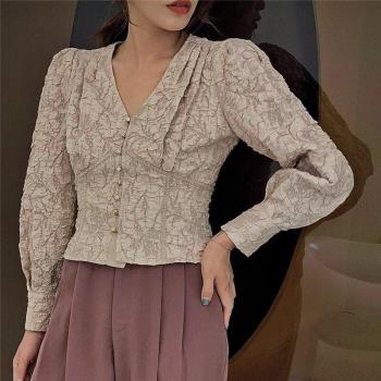Women's Puff Sleeve Vintage Tunic Top