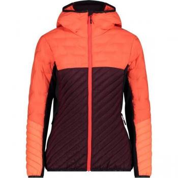 Dark Pink CMP 33Z2546 Hybrid Puffer Hoodie – Size 2XS for Women