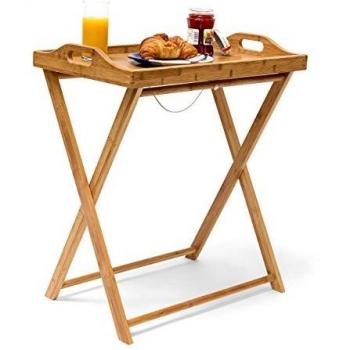 Desserte de cuisine pliante en bambou