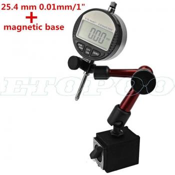 Compact Digital Dial Indicator with Magnet Holder 0-12.7mm/0-25.4mm